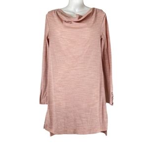 Anthropologie Pure + Good Ribbed Cowl Neck Long Sleeve Mini Dress